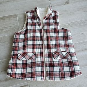 Maurice's Sherpa-Lined Vest with Plaid Pattern Size 1X NWOT